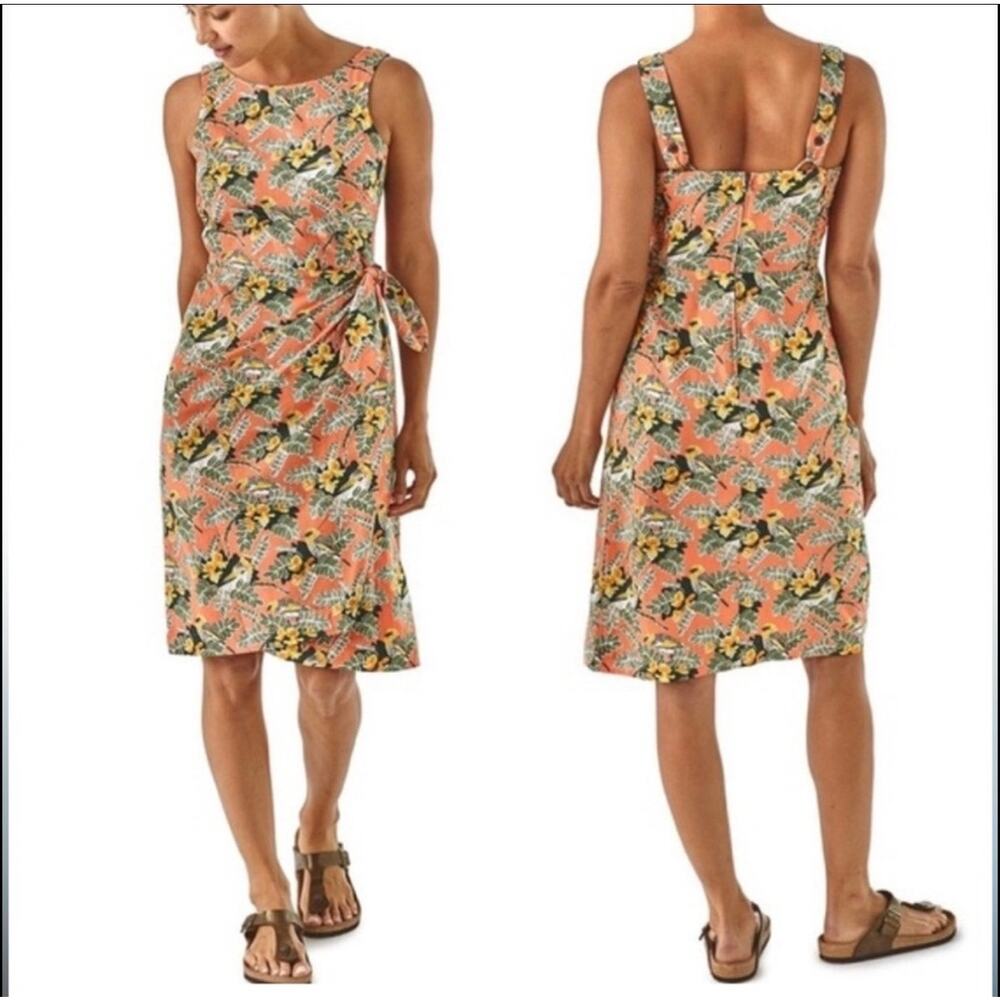 NWT Patagonia Pataloha Dress in Palila Peach Sorbet Organic Cotton Size 16
